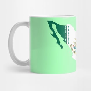 Mexico flag & map Mug